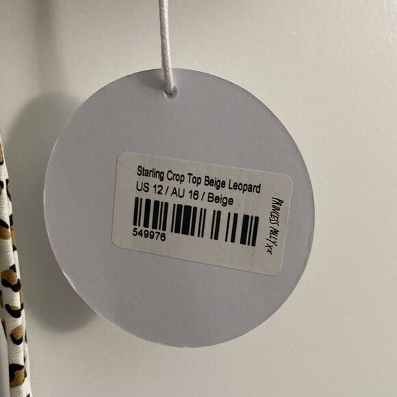 Princess Polly STARLING CROP TOP BEIGE LEOPARD US 12 XXL NWT - Picture 5 of 8